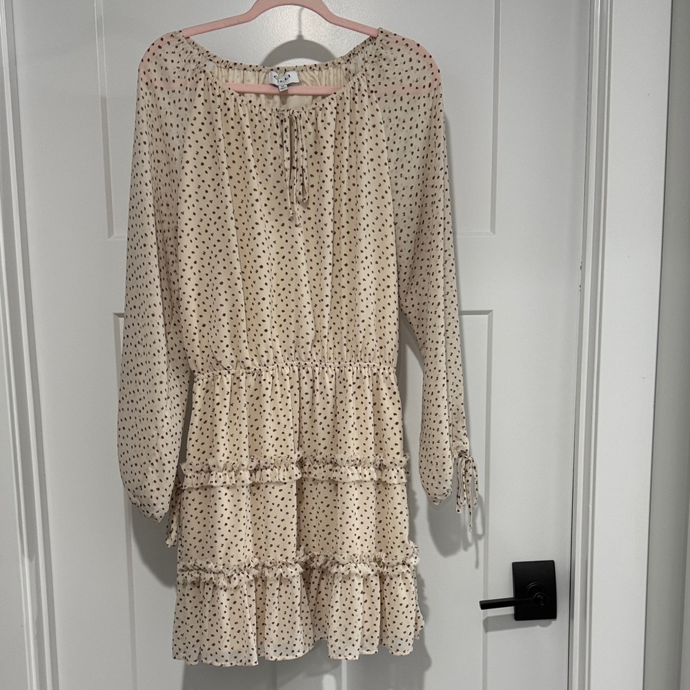 Gilli Cream Dress with Brown Dots